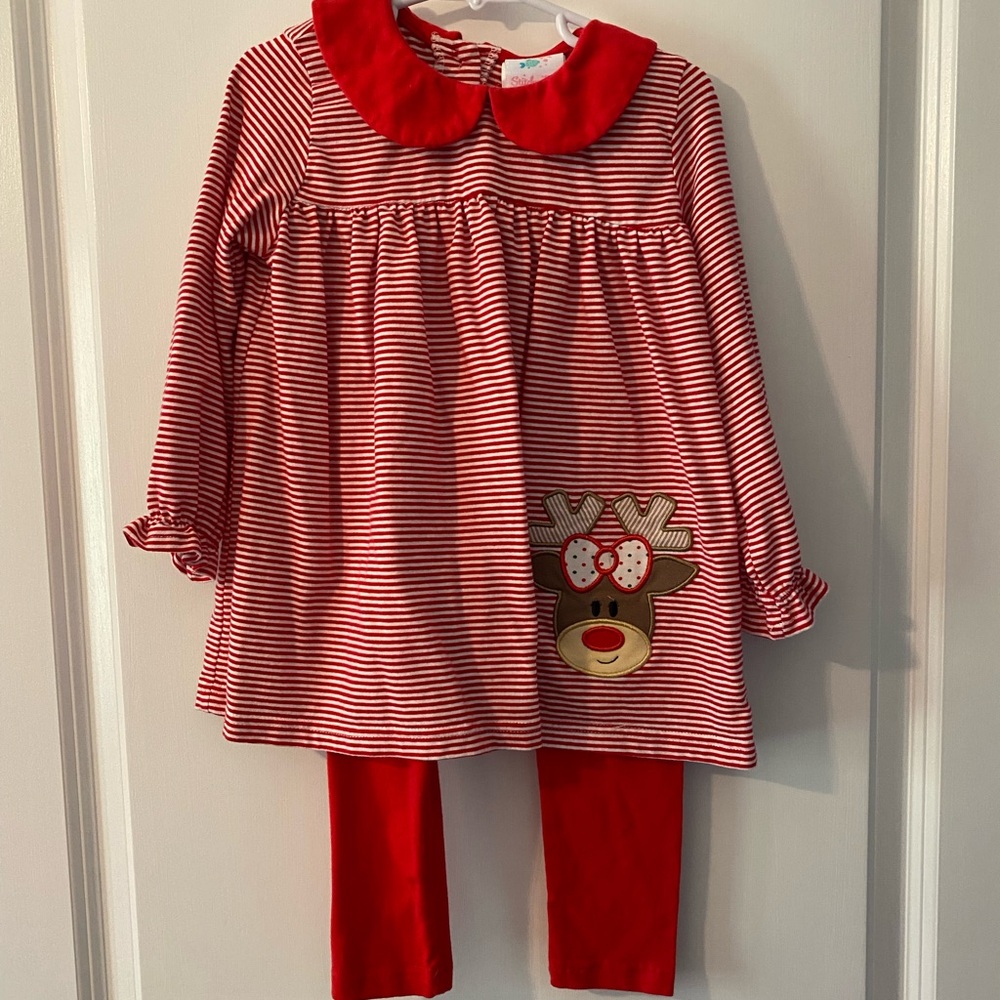 Stitchy Fish Reindeer Tunic Set 4T